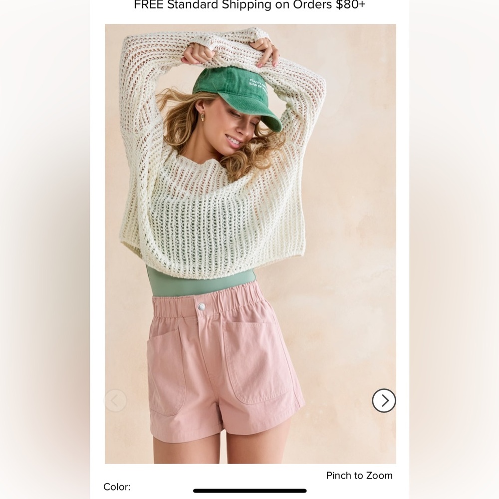 Francesca's Christabelle Pink Canvas Shorts